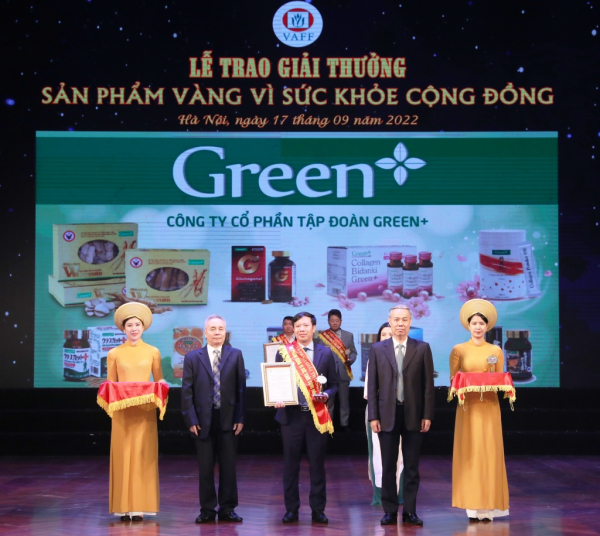 GREEN+ nhận huy chương vàng “Sản phẩm vàng vì sức khỏe cộng đồng” năm 2022